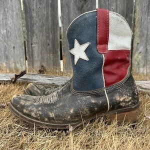 Roper Red, White, and Blue Heeled Boots